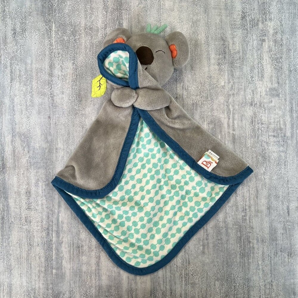 Baby Lovey  B Toys Cuddly Gray Koala Bear Koko Dot Security Blanket 15" Battat